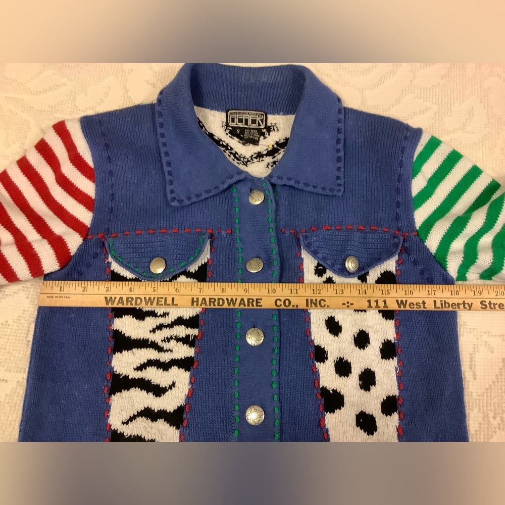 Vintage 90s Berek Colorful Knit cardigan,, jacket,sweater button-down - Picture 5 of 7